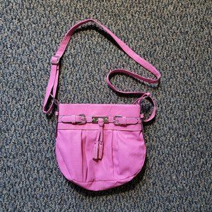 Pink and Preppy Hot Pink Rosetti Tassel Crossbody Bag